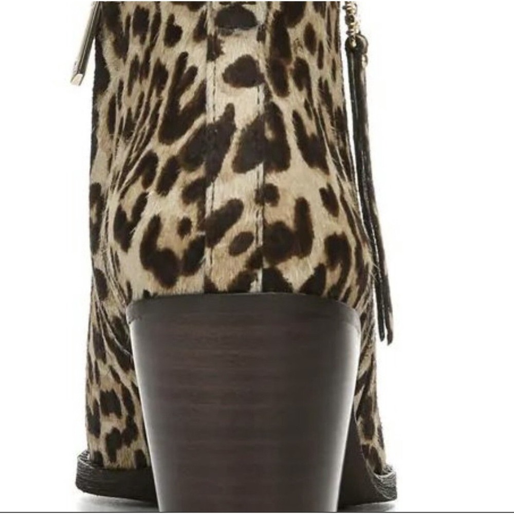 Sam Edelman Walden Leopard Print Calf Hair Ankle Pointed Toe Block Heel 6.5 - Picture 5 of 8